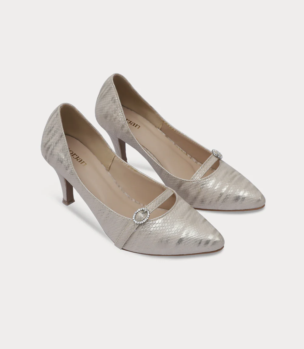 Women Court Shoes-GOLDEN - Image 2