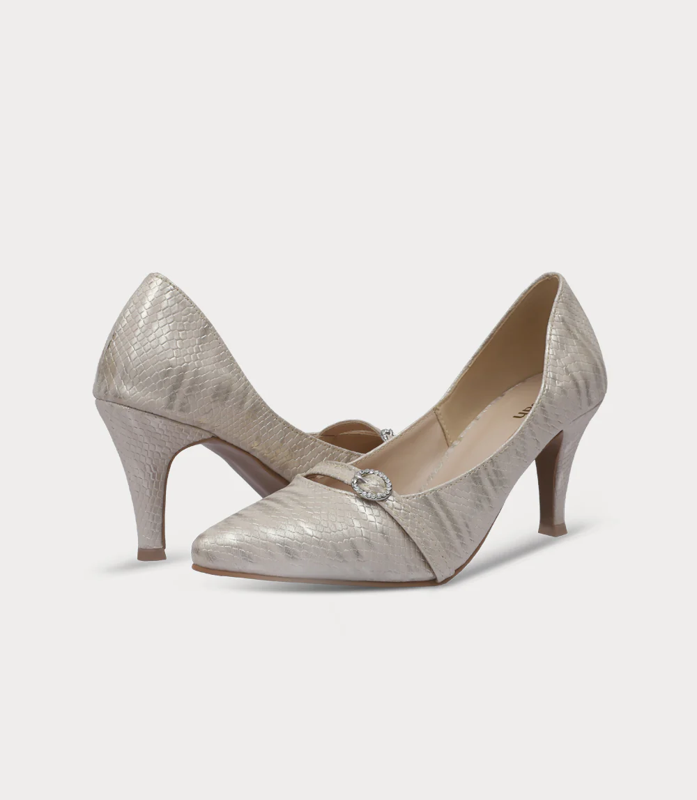 Women Court Shoes-GOLDEN - Image 3