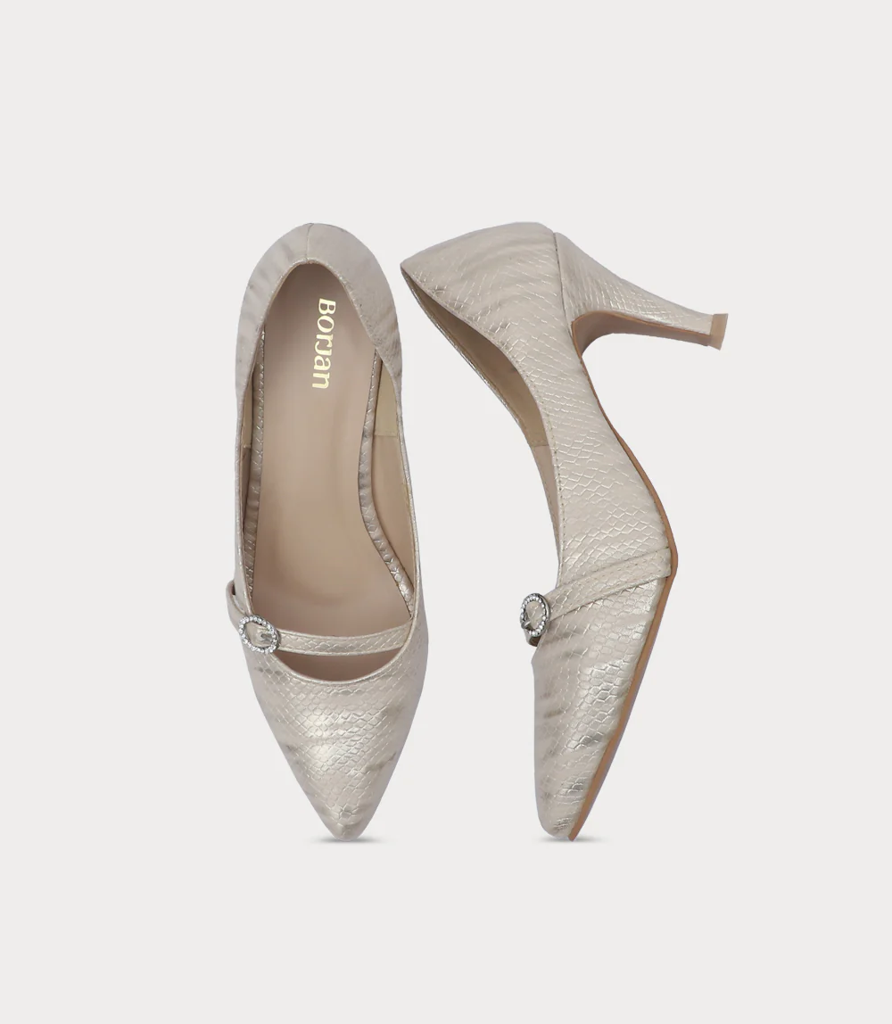 Women Court Shoes-GOLDEN - Image 4