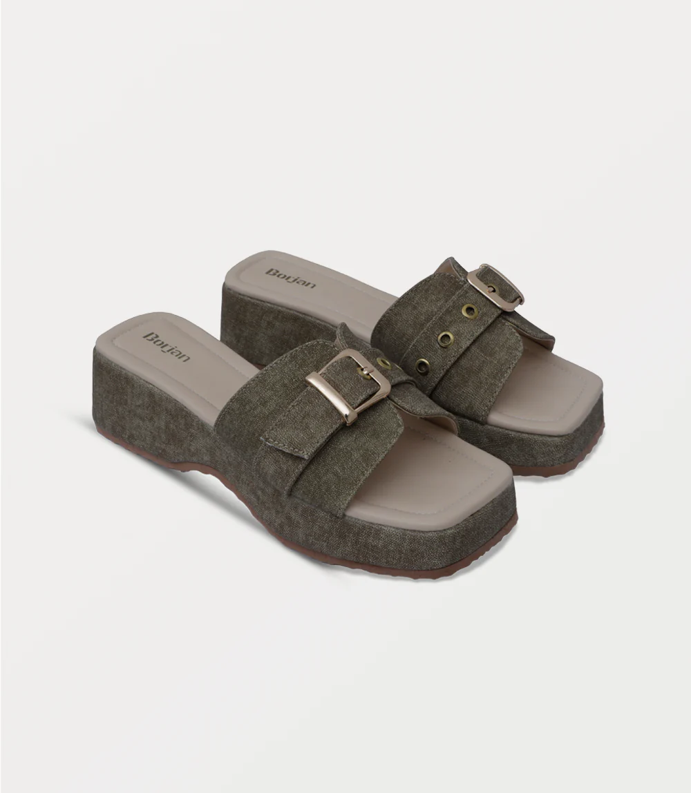 Women Platform Slipper-BROWN - Image 2
