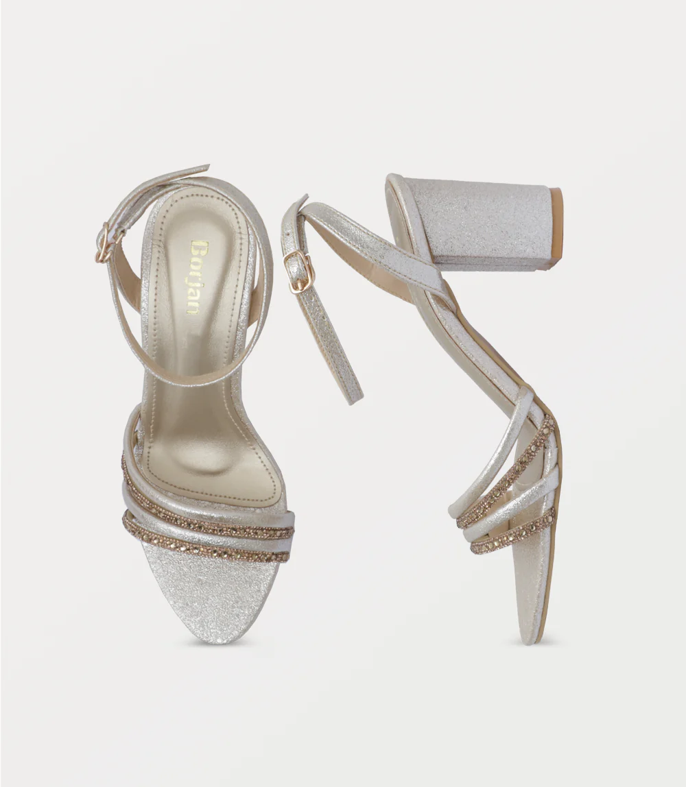 Women Sandal Heels-GOLDEN - Image 4
