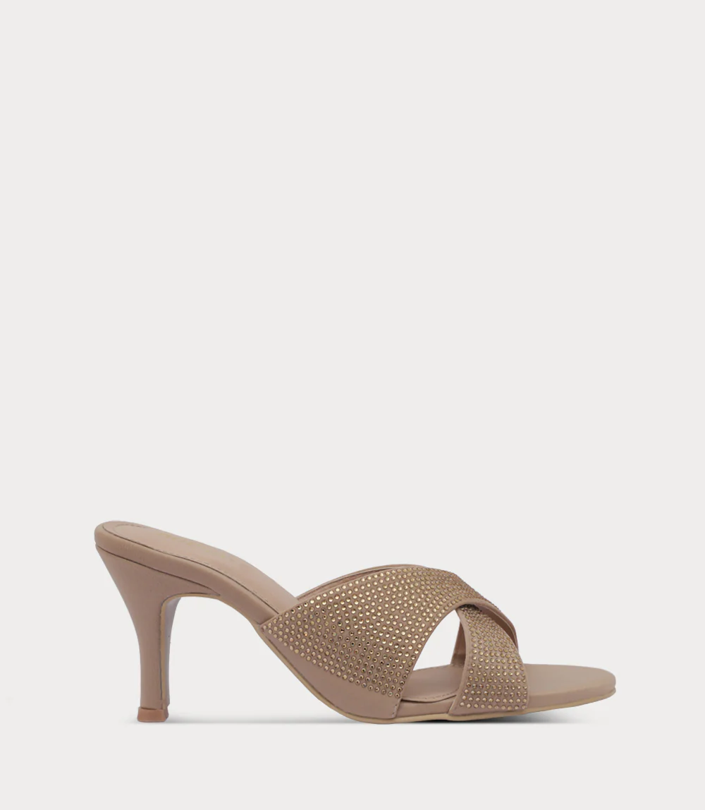Women Slipper Heels-GOLDEN
