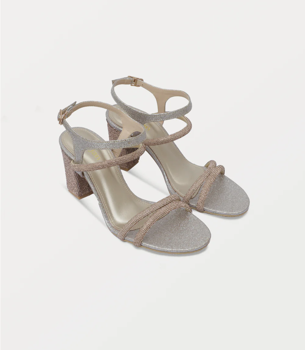 Women Sandal Heels-GOLDEN - Image 2