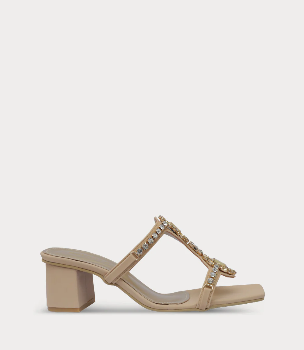 Women Slipper Heels-GOLDEN