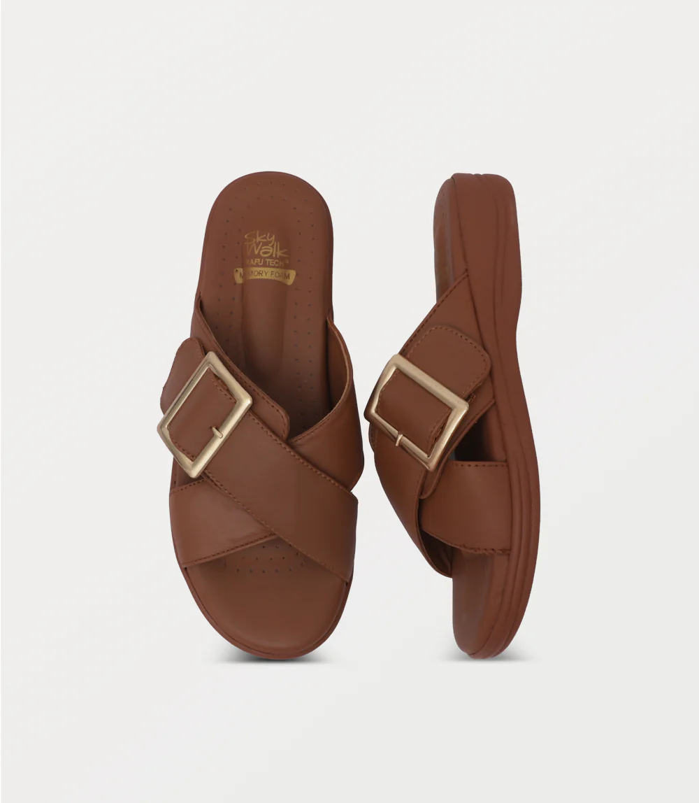 Women Comfort Slipper-TAN - Image 4