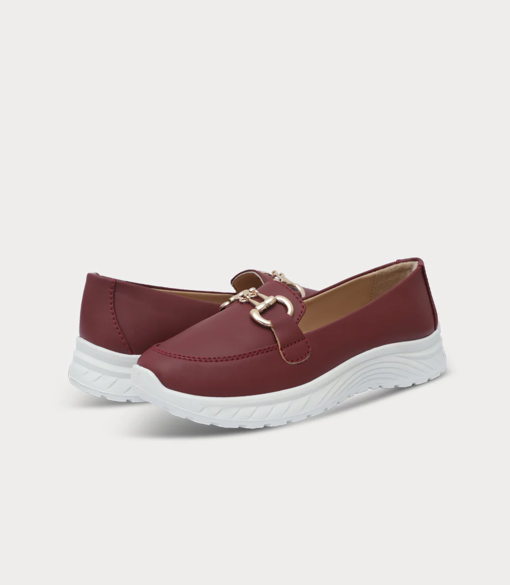 Women Moccasin-MAROON - Image 3