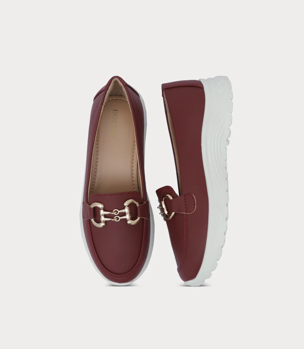 Women Moccasin-MAROON - Image 4