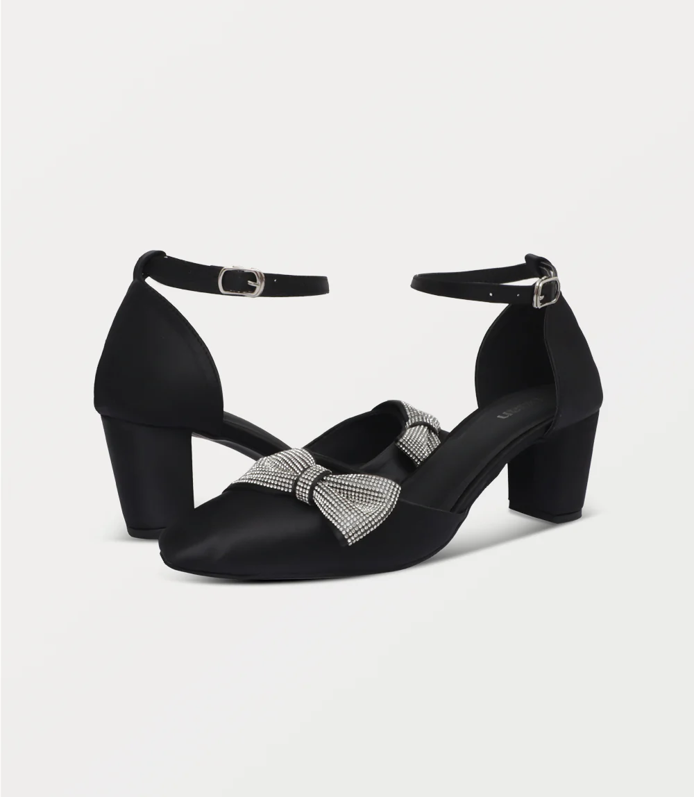 Women Court Shoes-BLACK - Image 3