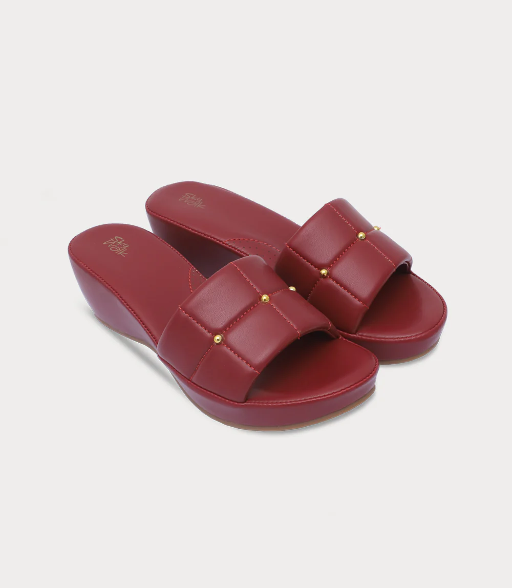 Women Platform Slipper-MAROON - Image 2