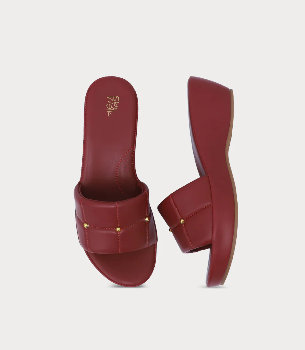Women Platform Slipper-MAROON - Image 4