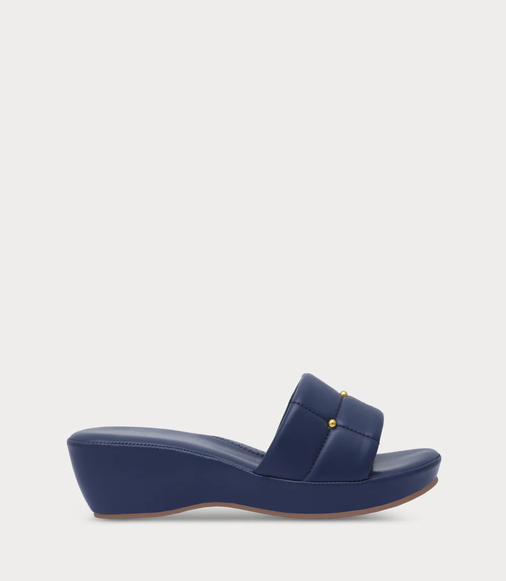 Women Platform Slipper-NAVY