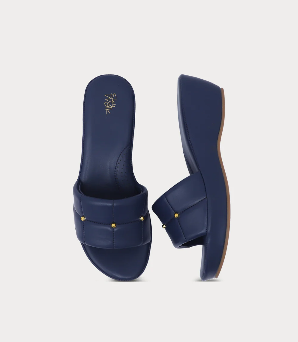 Women Platform Slipper-NAVY - Image 4