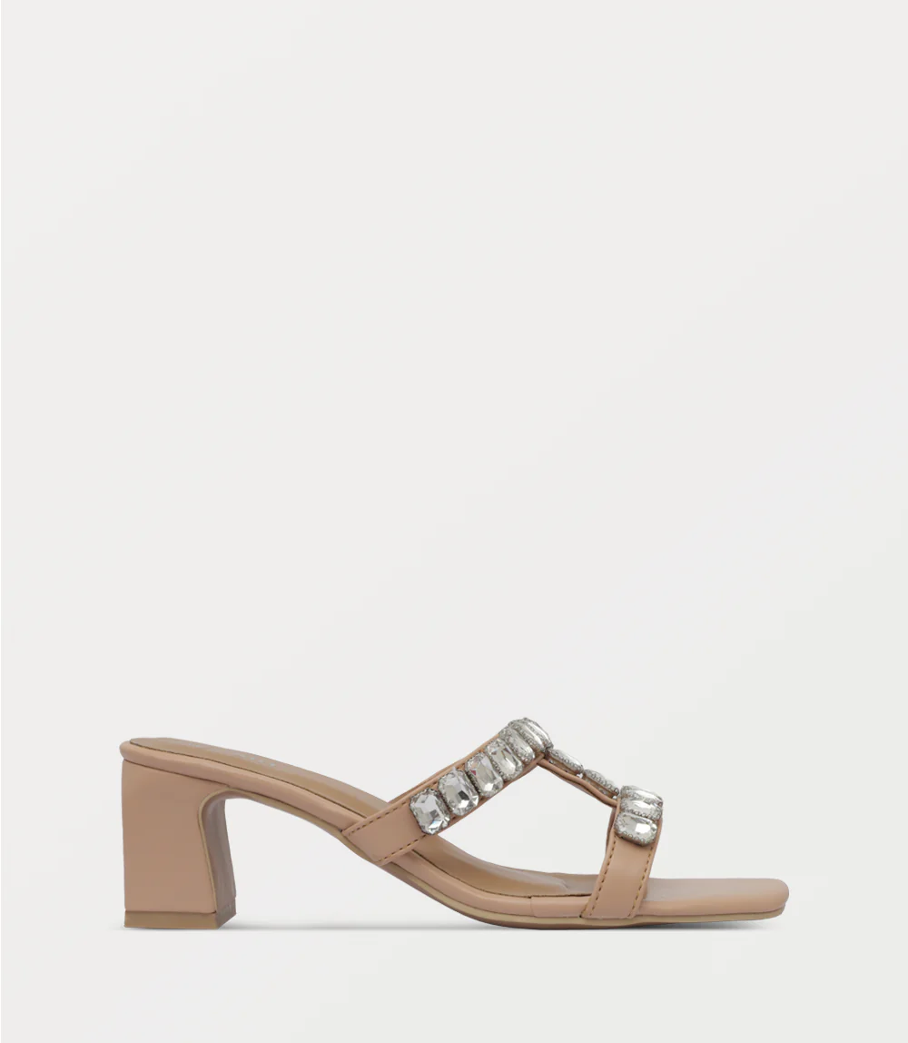 Women Slipper Heel-BEIGE