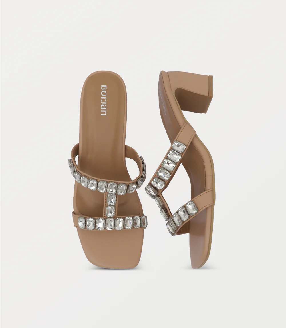 Women Slipper Heel-BEIGE - Image 4