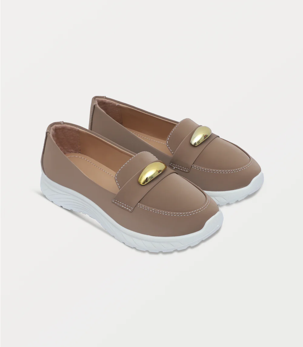 Women Moccasin-DARK BEIGE - Image 2