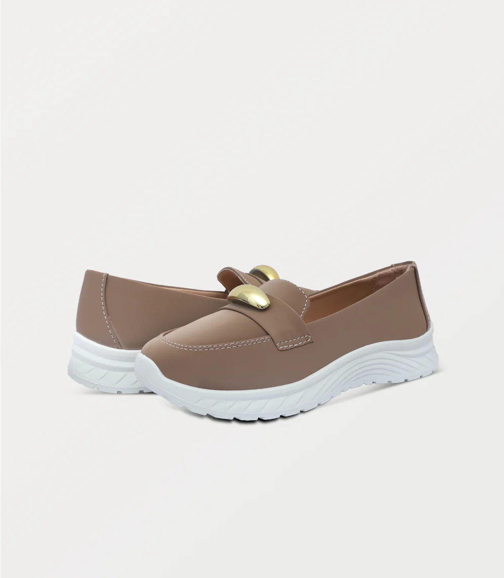 Women Moccasin-DARK BEIGE - Image 3