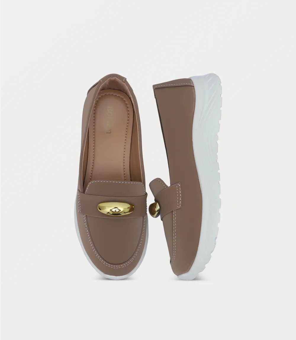 Women Moccasin-DARK BEIGE - Image 4