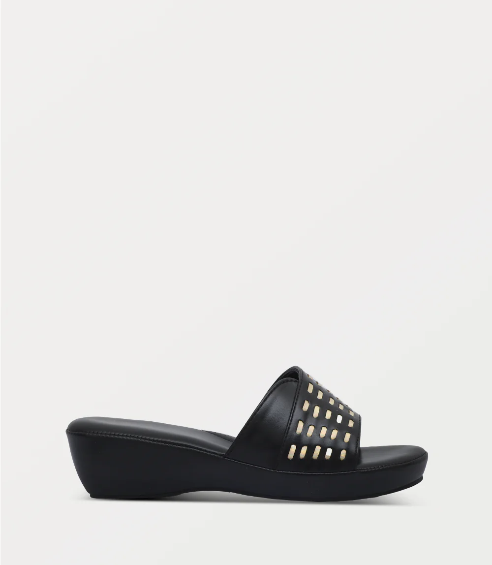 Women Platform Slipper-BLACK