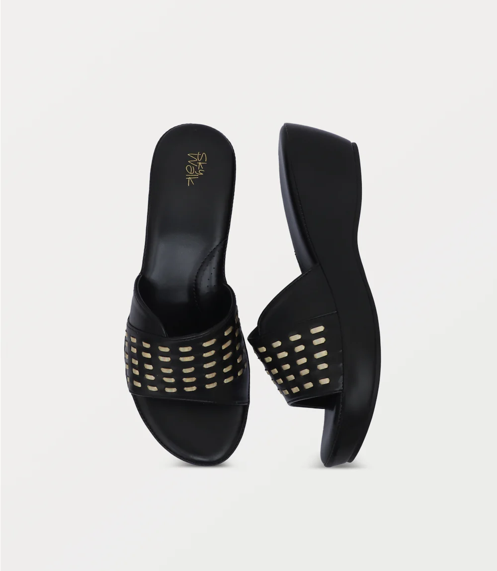 Women Platform Slipper-BLACK - Image 4
