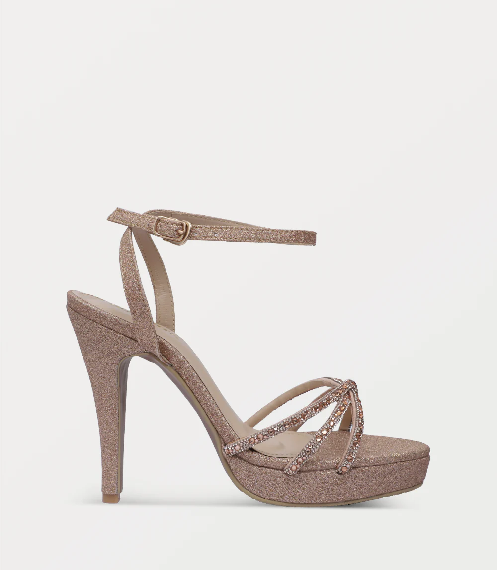 Women Sandal Heels-CHAMPAGNE