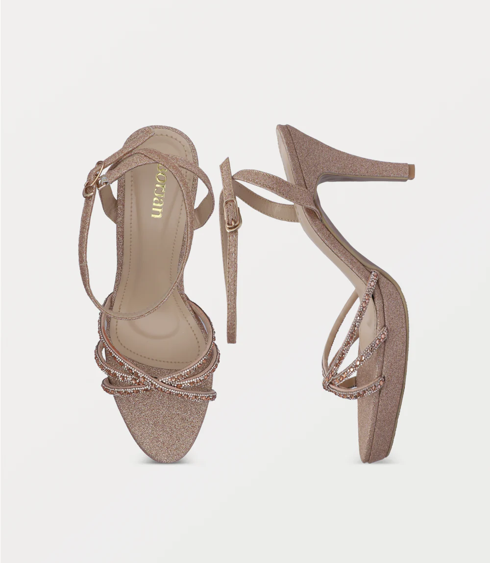 Women Sandal Heels-CHAMPAGNE - Image 4
