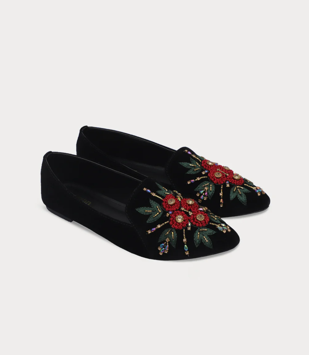 Women Ballerina-BLACK/MULTI - Image 2