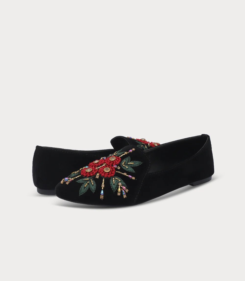 Women Ballerina-BLACK/MULTI - Image 3