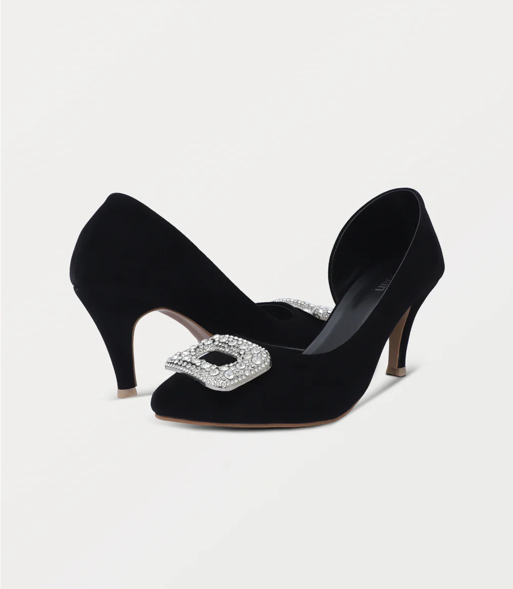 Women Court Shoes-BLACK - Image 3
