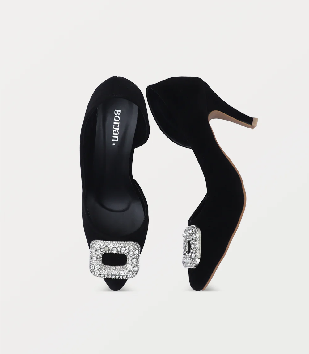 Women Court Shoes-BLACK - Image 4