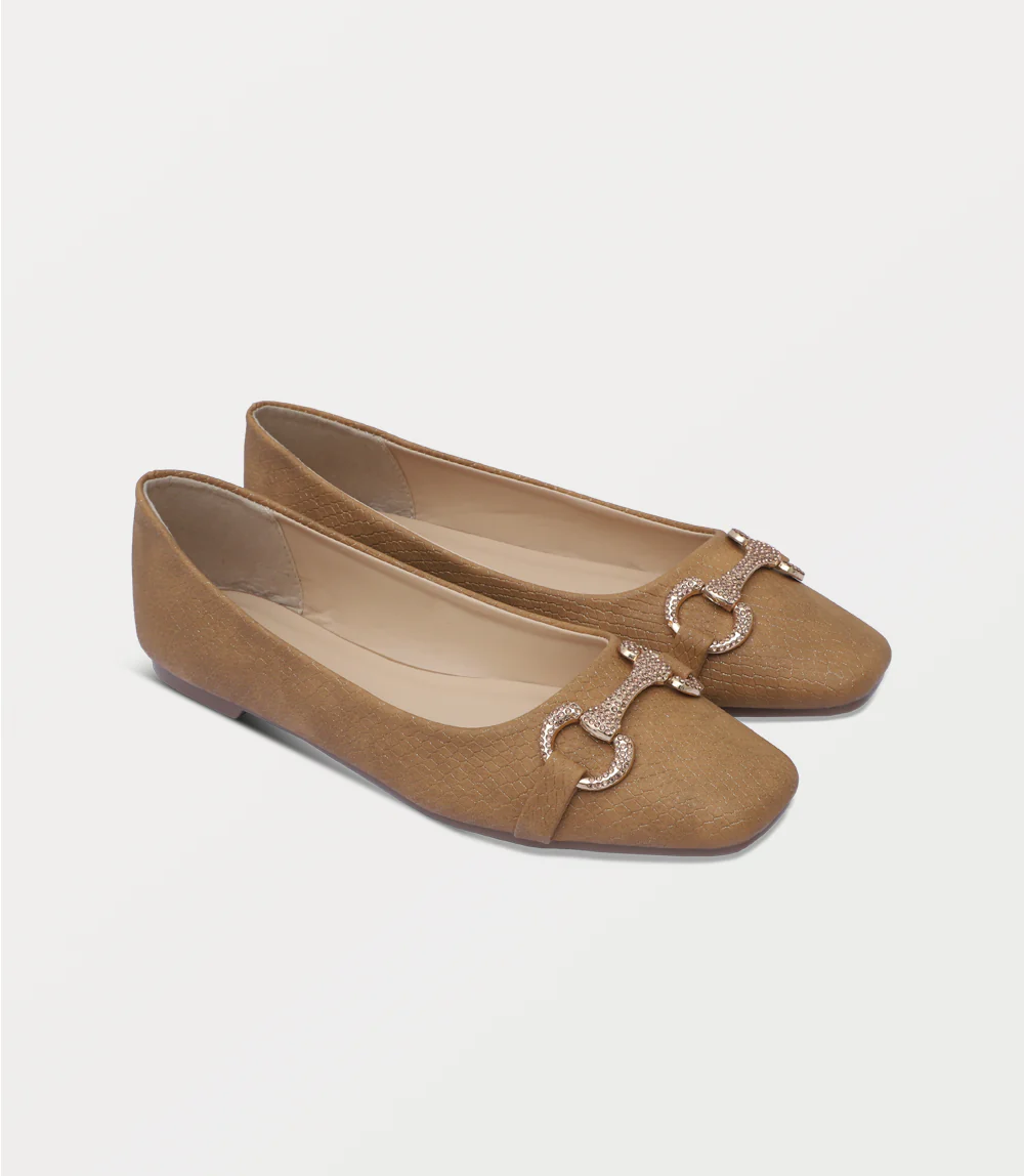 Women Ballerina-TAN - Image 2