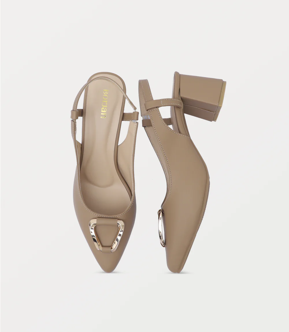 Women Sling Back-BEIGE - Image 4