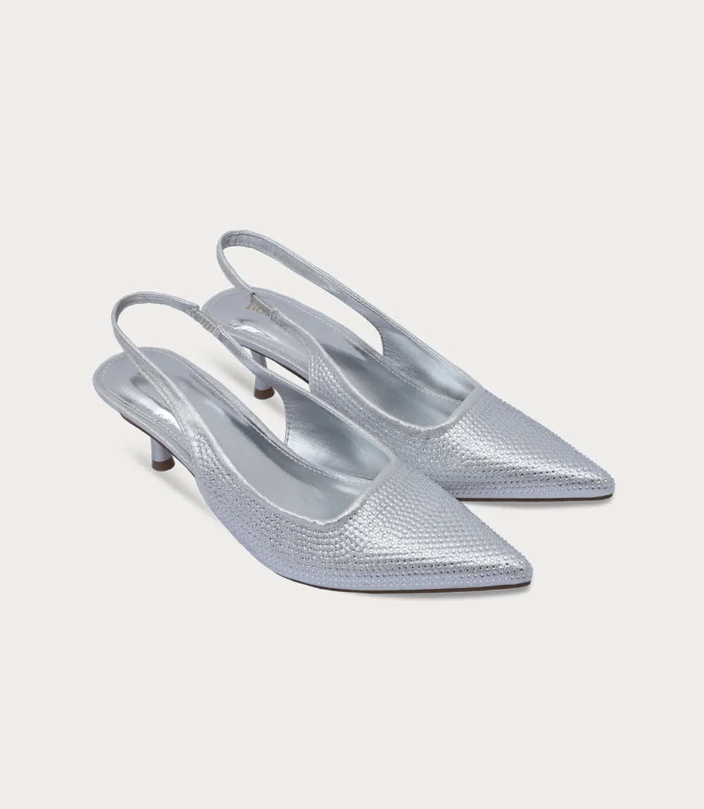 Women Sling Back-SILVER - Image 2