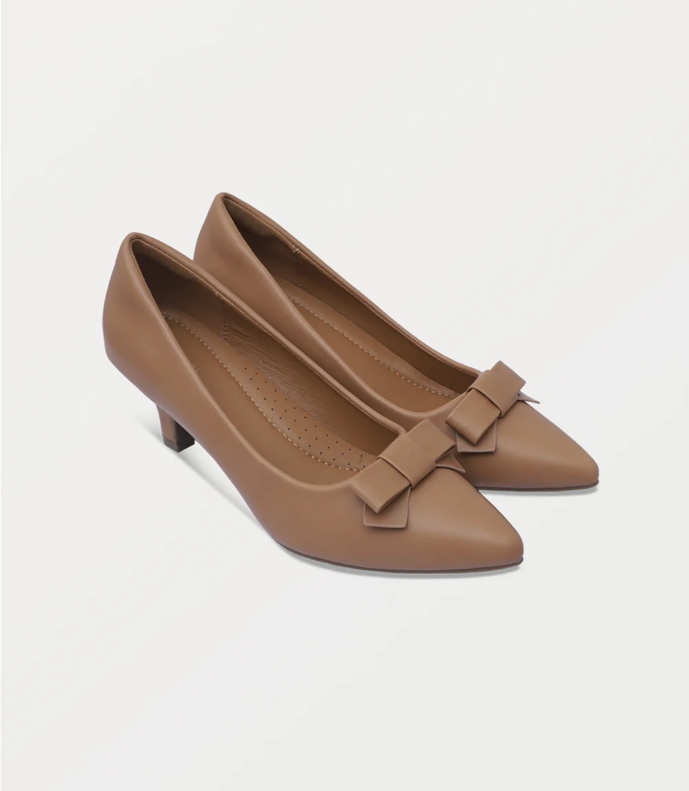 Women Court Shoes-BEIGE - Image 2
