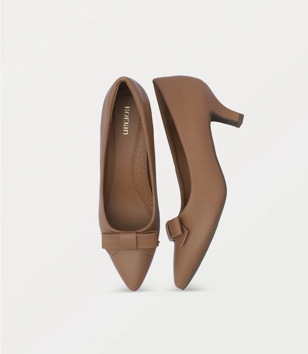 Women Court Shoes-BEIGE - Image 4