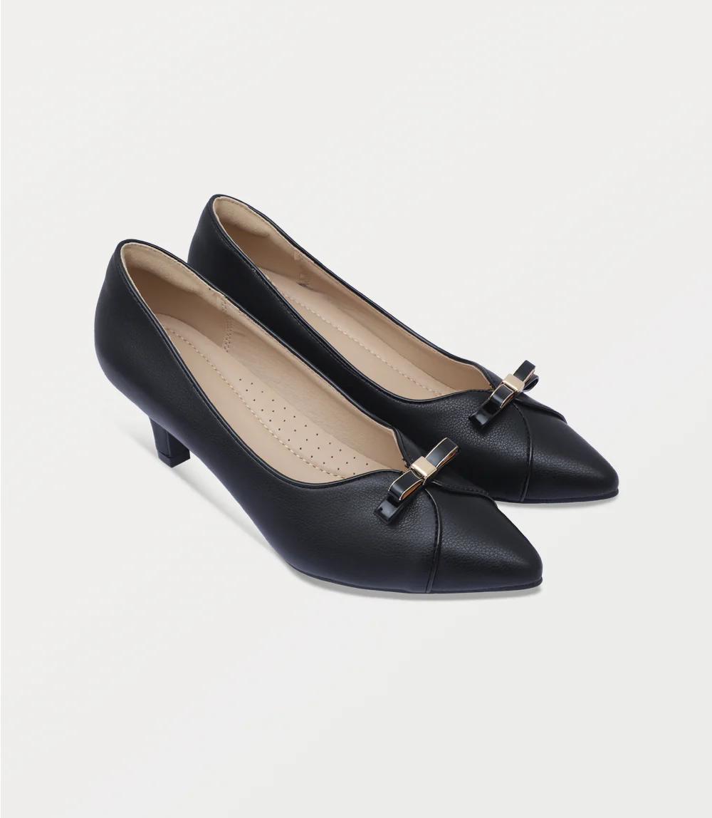 Women Court Shoes-BLACK - Image 2