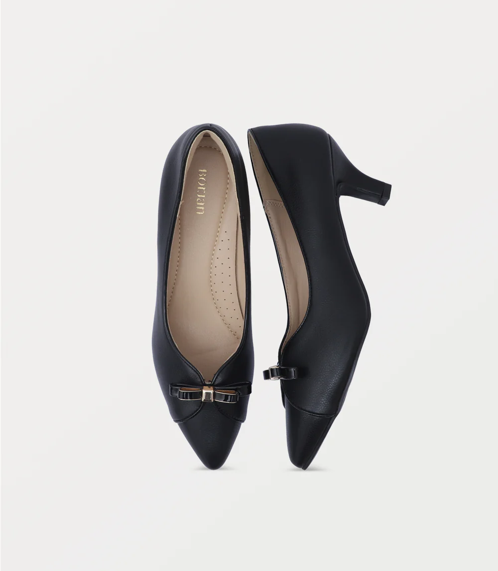Women Court Shoes-BLACK - Image 4