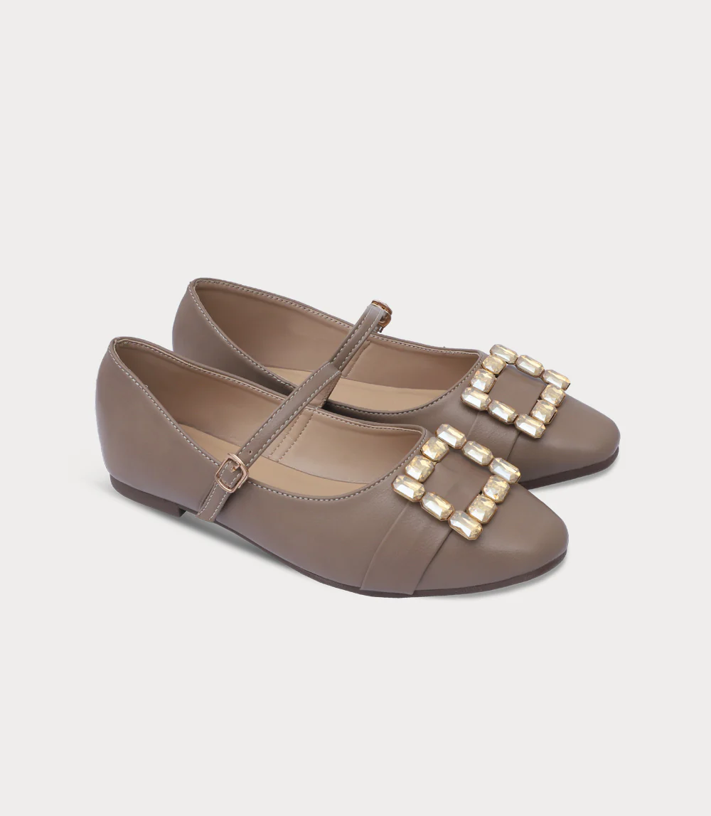 Women Ballerina-TAUPE - Image 2