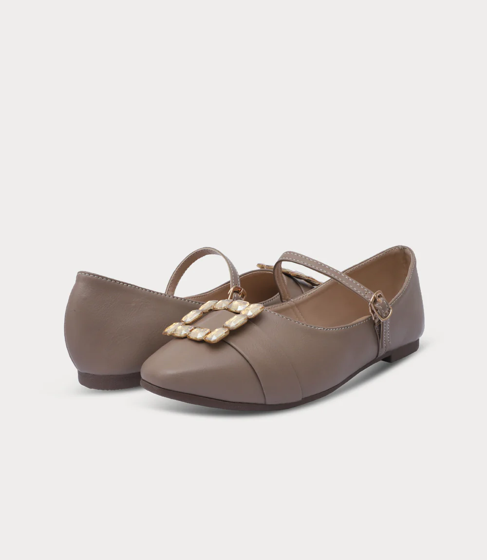 Women Ballerina-TAUPE - Image 3