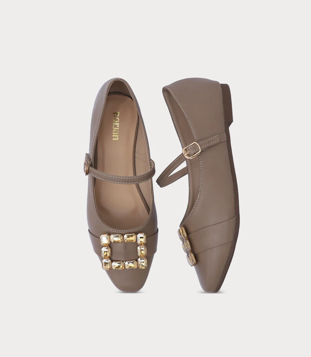 Women Ballerina-TAUPE - Image 4