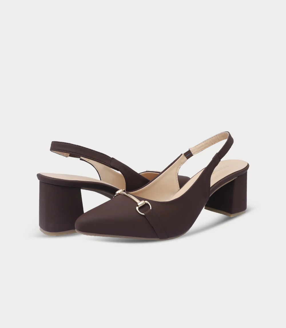Women Sling Back-DARK BROWN - Image 3