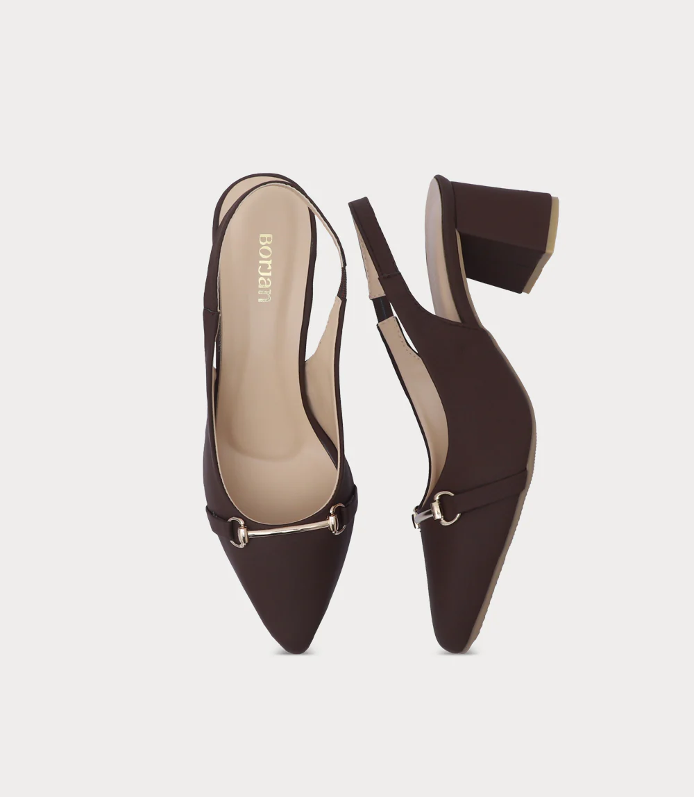 Women Sling Back-DARK BROWN - Image 4