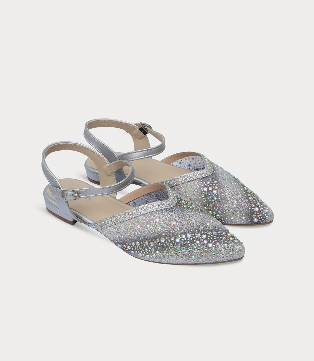 Women Sling Back-SILVER - Image 2
