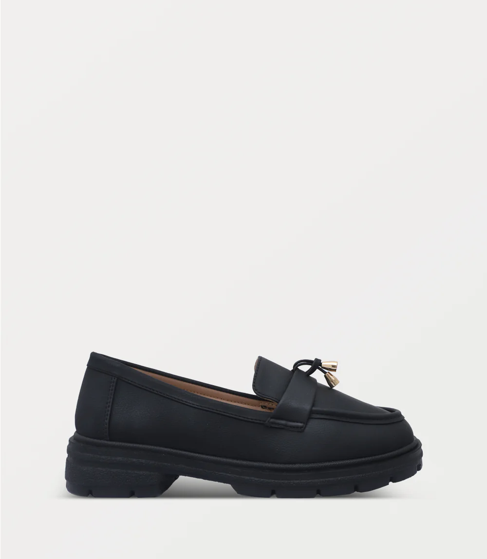 Women Loafers-BLACK