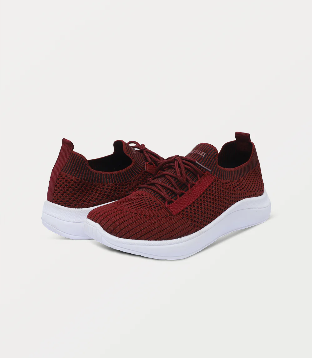 Women Sneakers-MAROON - Image 3