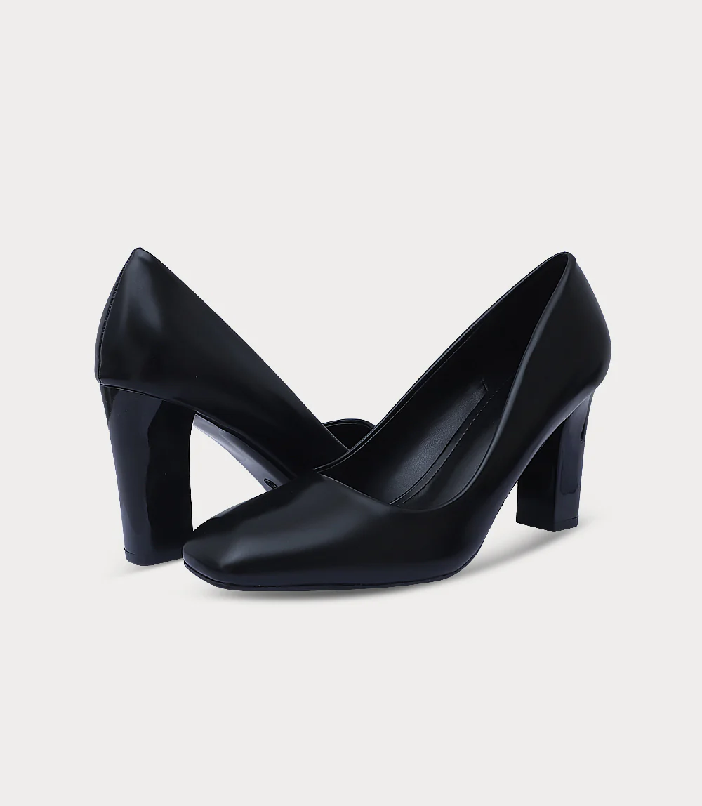 Women Court Shoes-BLACK - Image 3