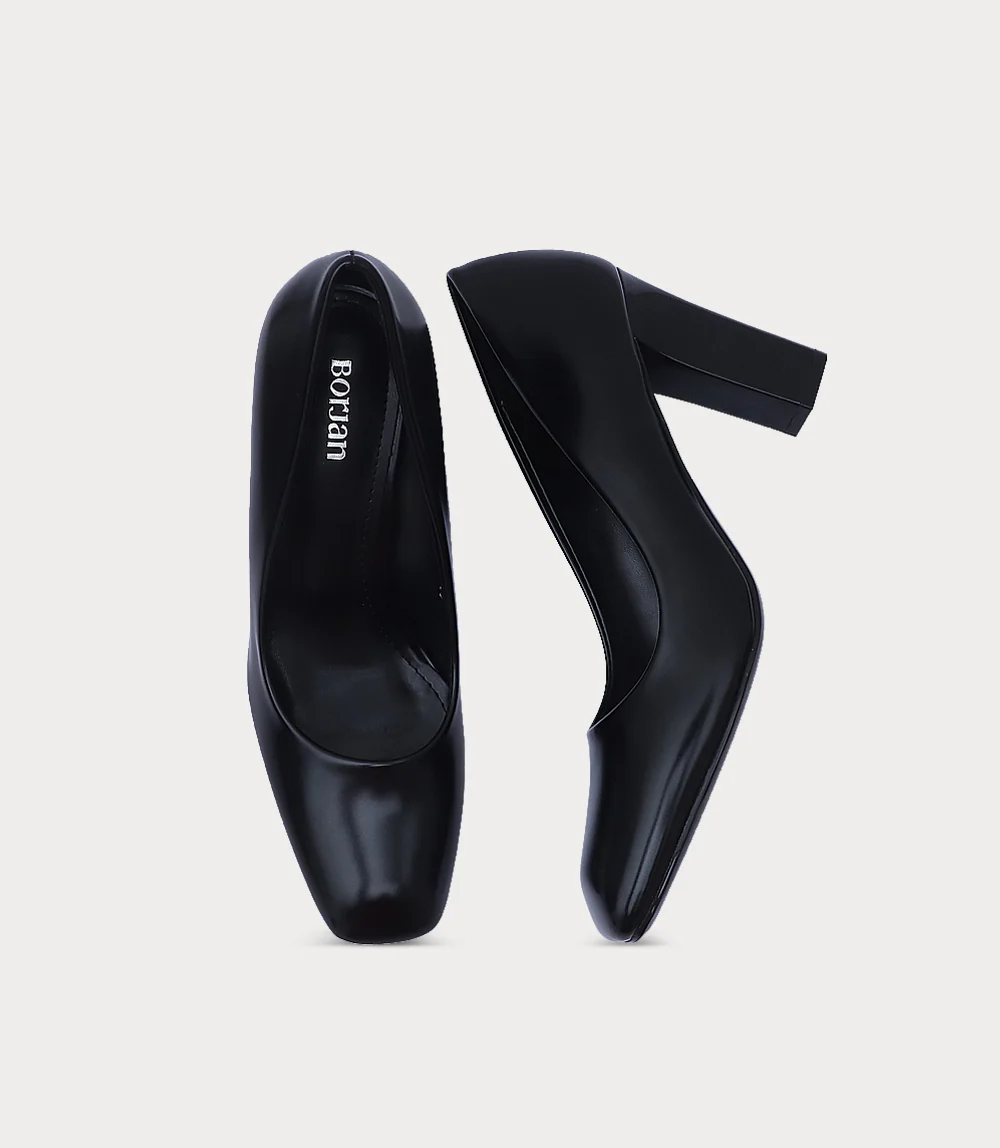 Women Court Shoes-BLACK - Image 4