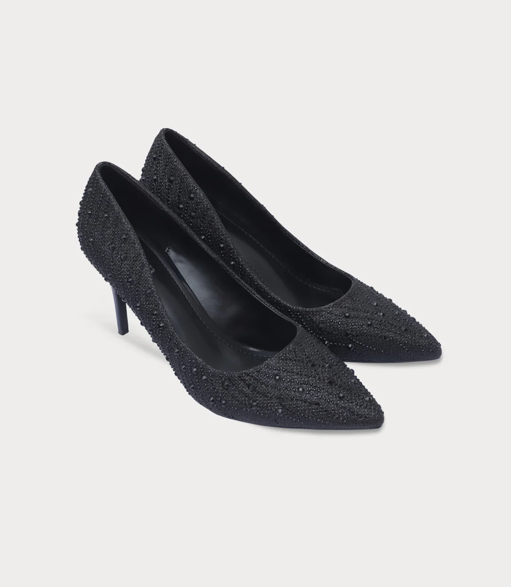 Women Court Shoes-BLACK - Image 2
