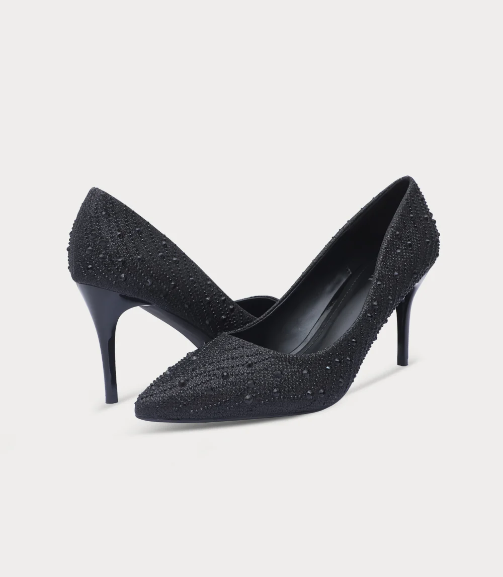 Women Court Shoes-BLACK - Image 3