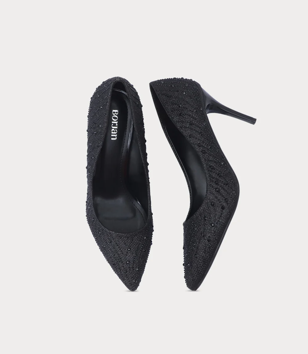 Women Court Shoes-BLACK - Image 4