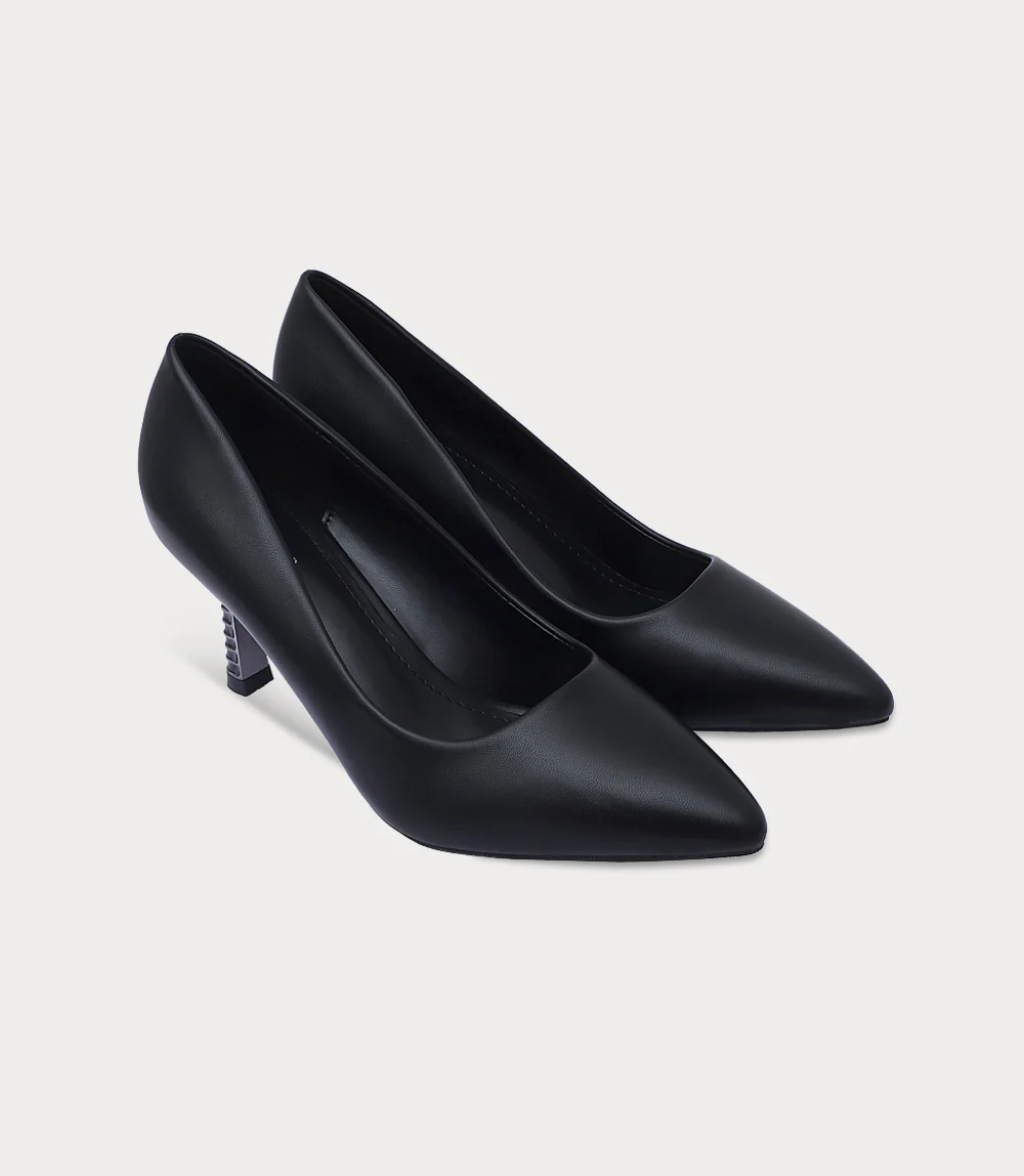 Women Court Shoes-BLACK - Image 2